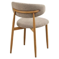 Chaise de salle à manger sable pieds effet bois clair (lot de 2) AMSTERDAM