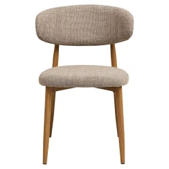 Chaise de salle à manger sable pieds effet bois clair (lot de 2) AMSTERDAM