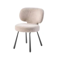 Chaise de salle à manger taupe, assise ronde (lot de 2) LIGURIE