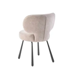 Chaise de salle à manger taupe, assise ronde (lot de 2) LIGURIE