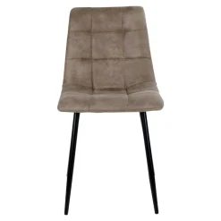 Chaise de salle à manger taupe motif damier (lot de 2) TARAZ
