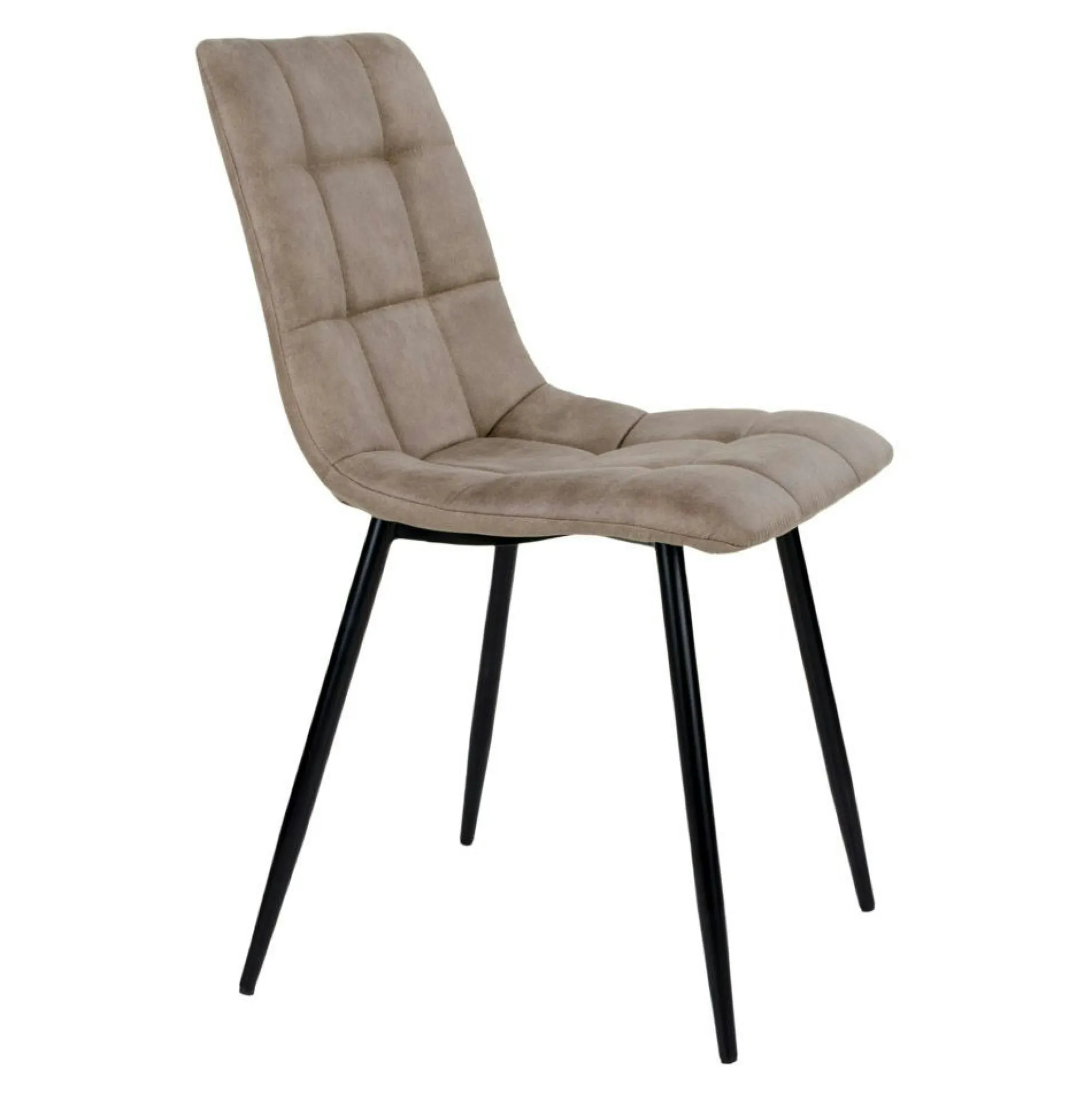 Chaise de salle à manger taupe motif damier (lot de 2) TARAZ