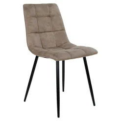 Chaise de salle à manger taupe motif damier (lot de 2) TARAZ