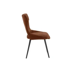 Chaise de salle à manger terracotta en tissu (x2) LUGANO