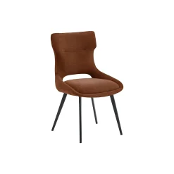 Chaise de salle à manger terracotta en tissu (x2) LUGANO