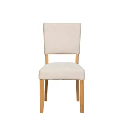 Chaise de salle à manger tissu écru et bois (x2) VELIA