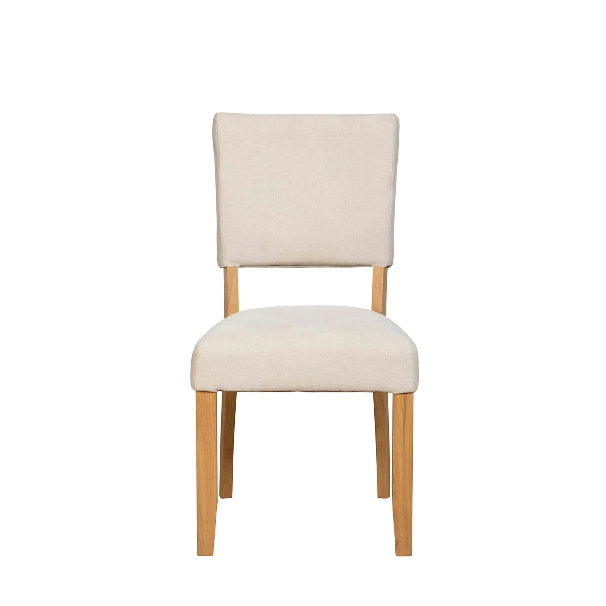 Chaise de salle à manger tissu écru et bois (x2) VELIA