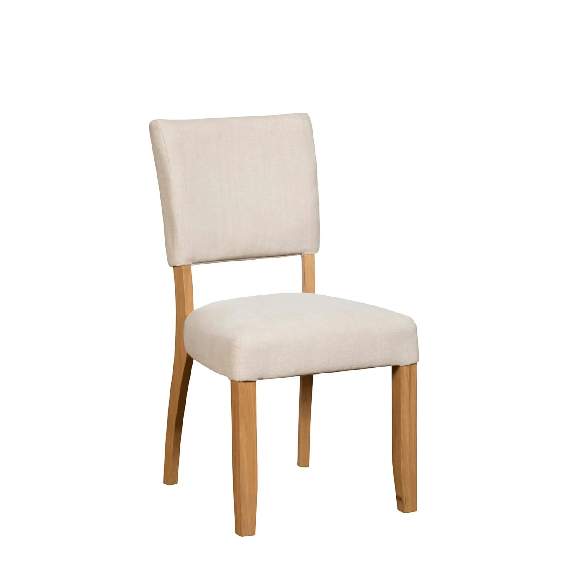 Chaise de salle à manger tissu écru et bois (x2) VELIA