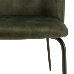 Chaise de salle à manger velours vert dossier rond (lot de 2) TIM