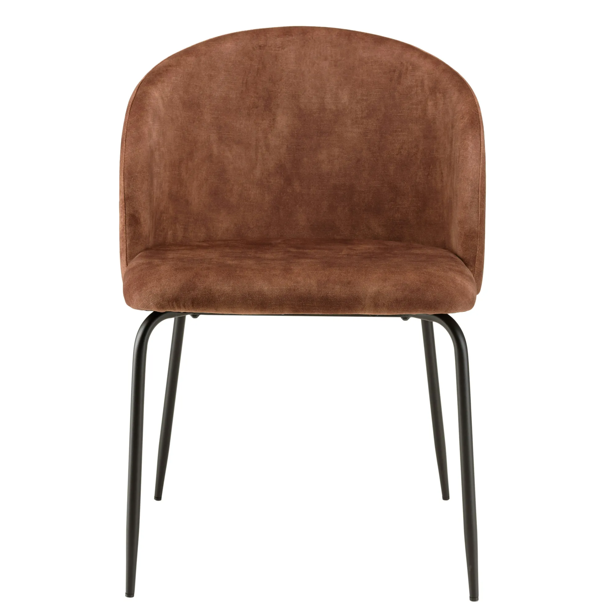 Chaise de salle à manger velours acajou dossier rond (lot de 2) TIM
