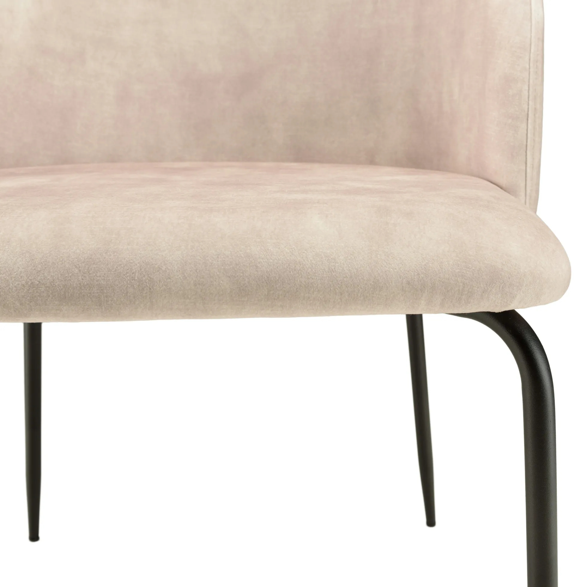 Chaise de salle à manger velours beige dossier rond (lot de 2) TIM