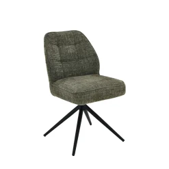 Chaise de salle à manger vert chiné pivotante (x2) LUGANO