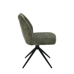 Chaise de salle à manger vert chiné pivotante (x2) LUGANO