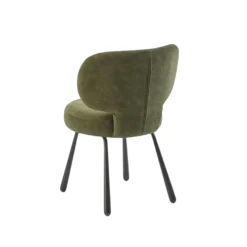 Chaise de salle à manger verte, assise ronde (lot de 2) LIGURIE