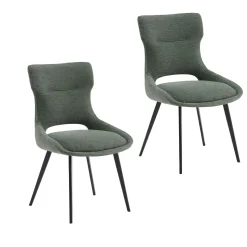 Chaise de salle à manger verte en tissu (lot de 2) LUGANO