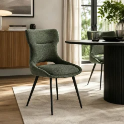 Chaise de salle à manger verte en tissu (lot de 2) LUGANO