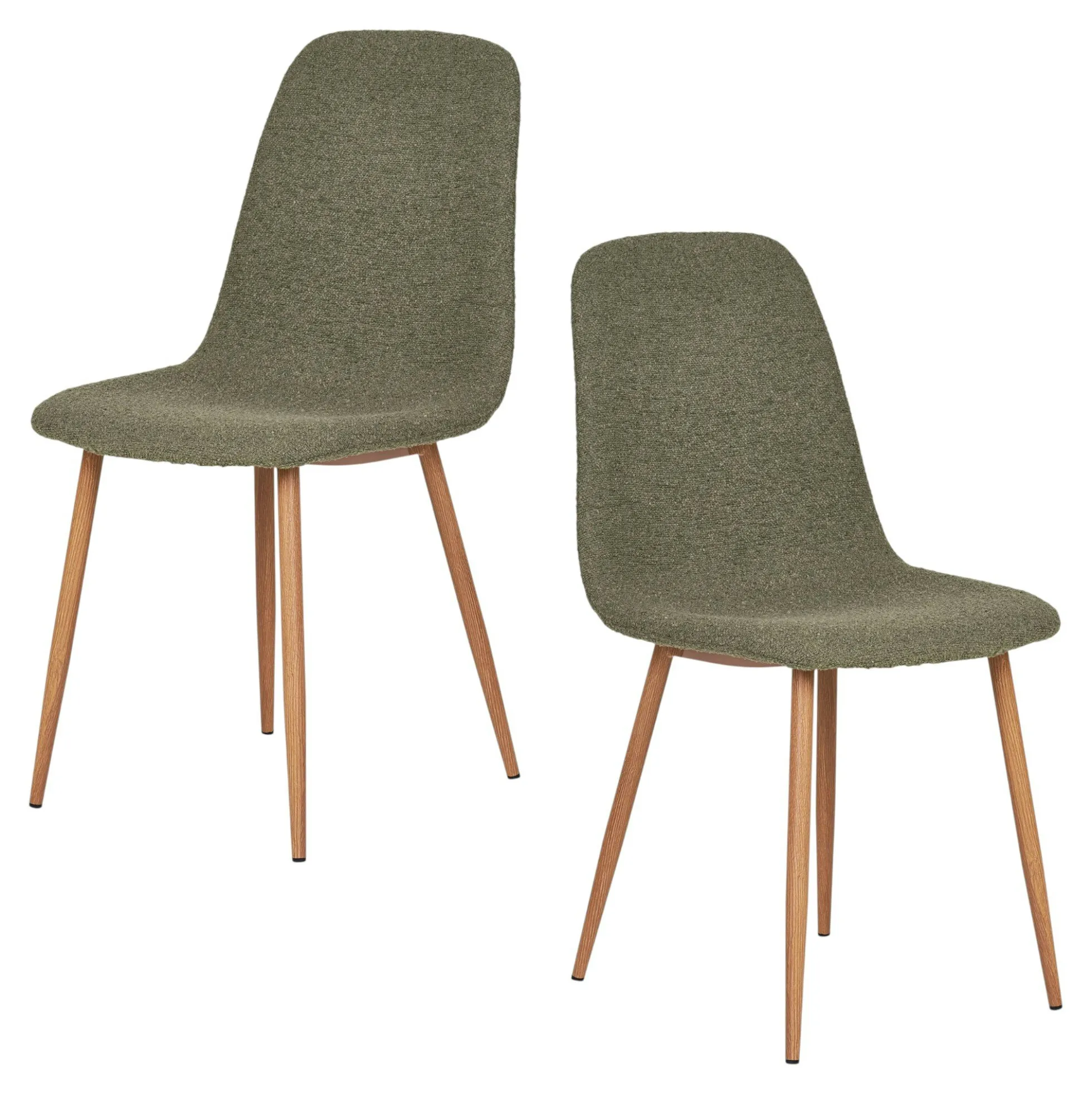 Chaise de salle à manger verte en tissu bouclette (lot de 2) BERLIN