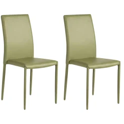 Chaise de salle à manger verte moderne (lot de 2) LORA