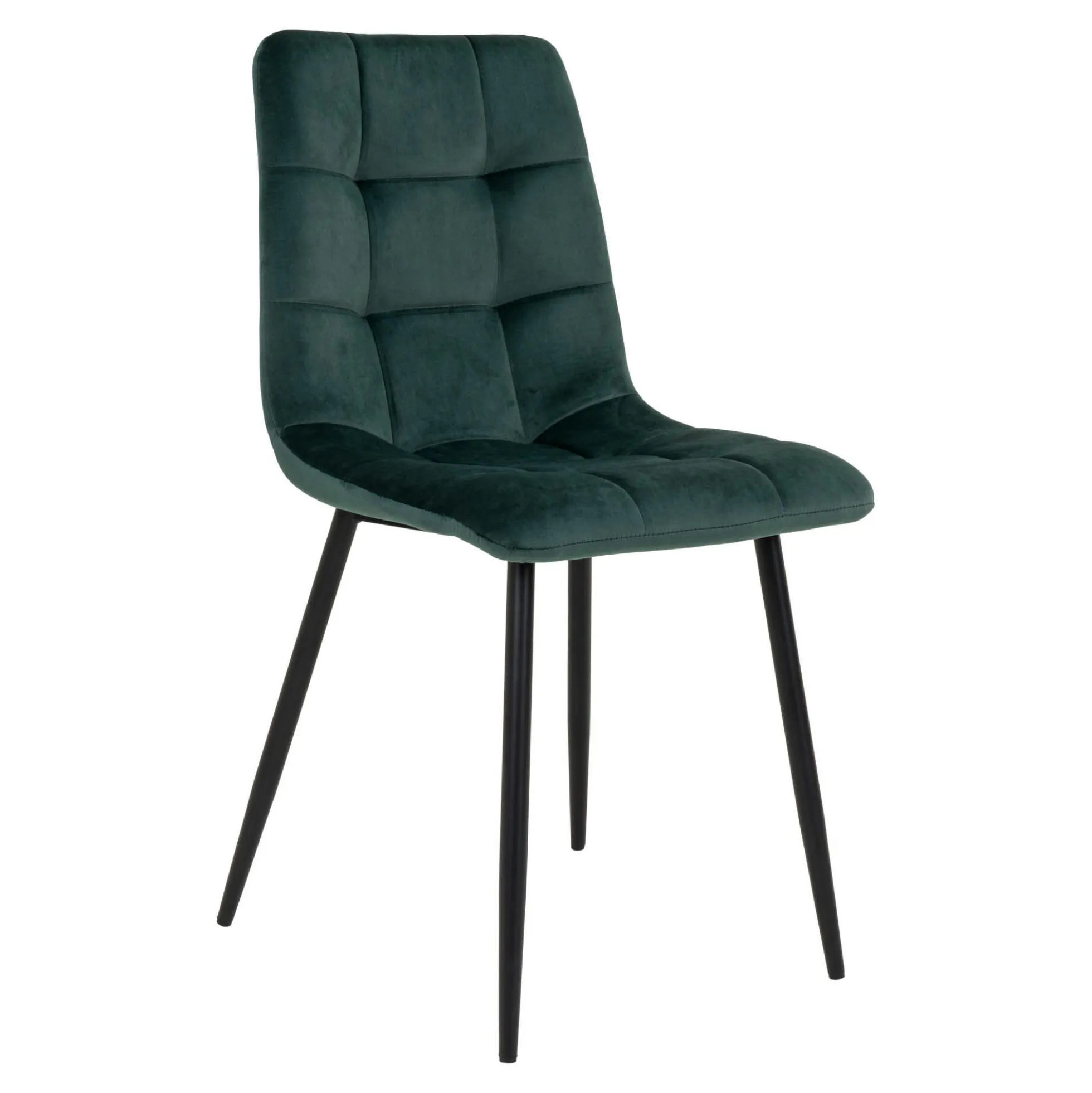 Chaise de salle à manger vert foncé motif damier (lot de 2) TARAZ