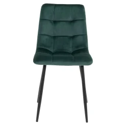 Chaise de salle à manger vert foncé motif damier (lot de 2) TARAZ