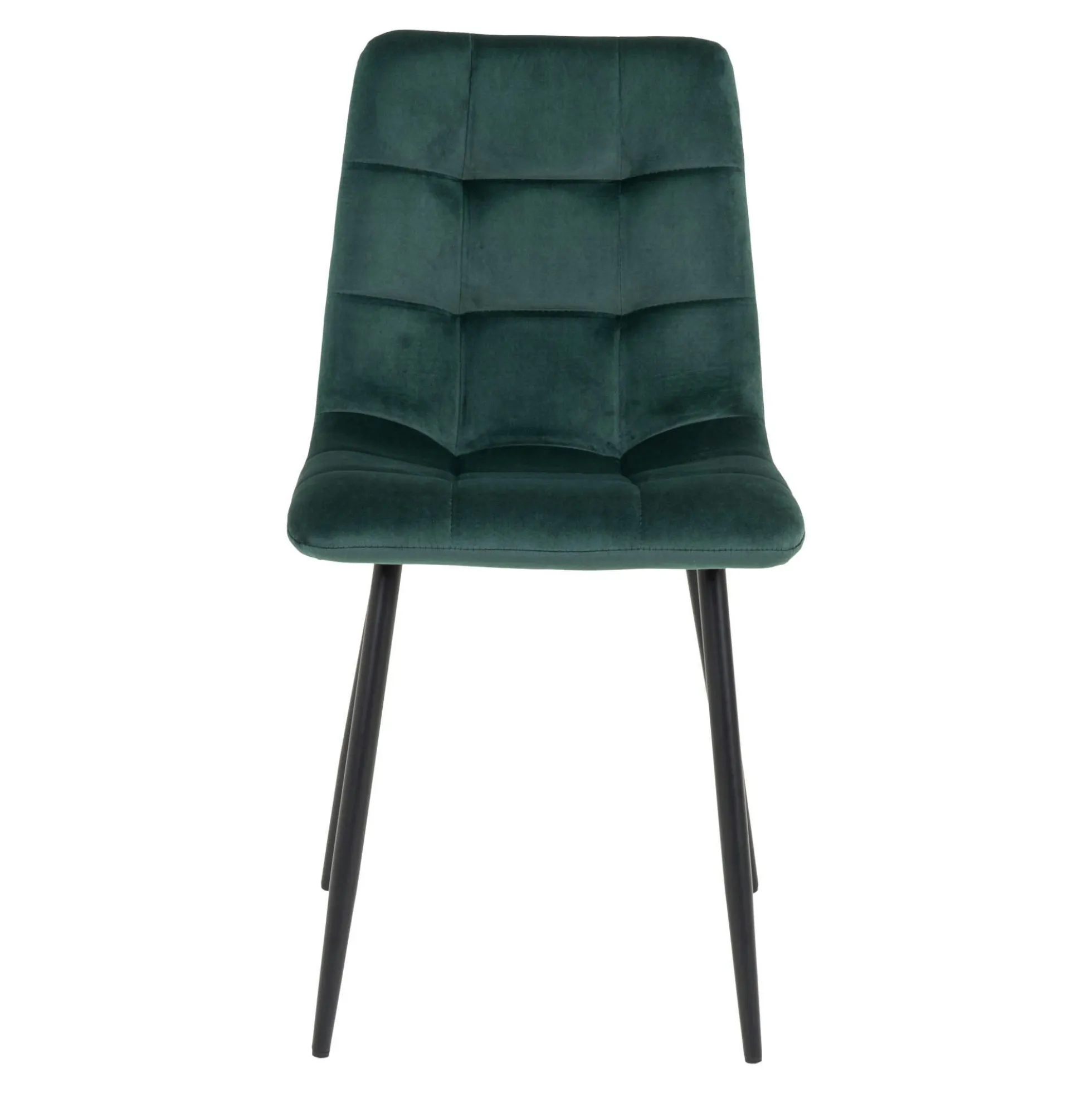 Chaise de salle à manger vert foncé motif damier (lot de 2) TARAZ