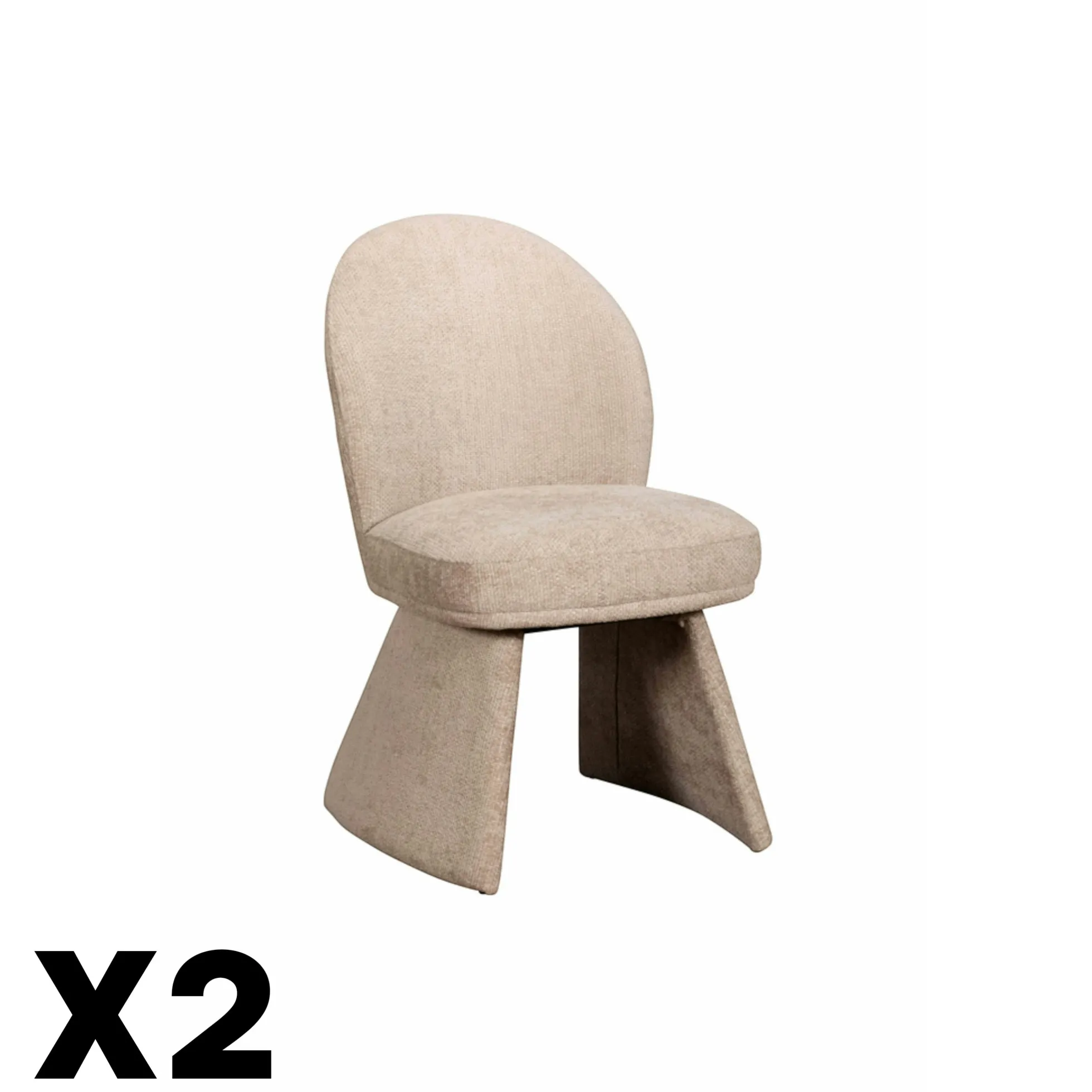 Chaise design beige à assise rembourrée (lot de 2) TREVI