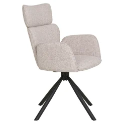 Chaise design beige avec appuie-tête et accoudoirs (lot de 2) BERLIN