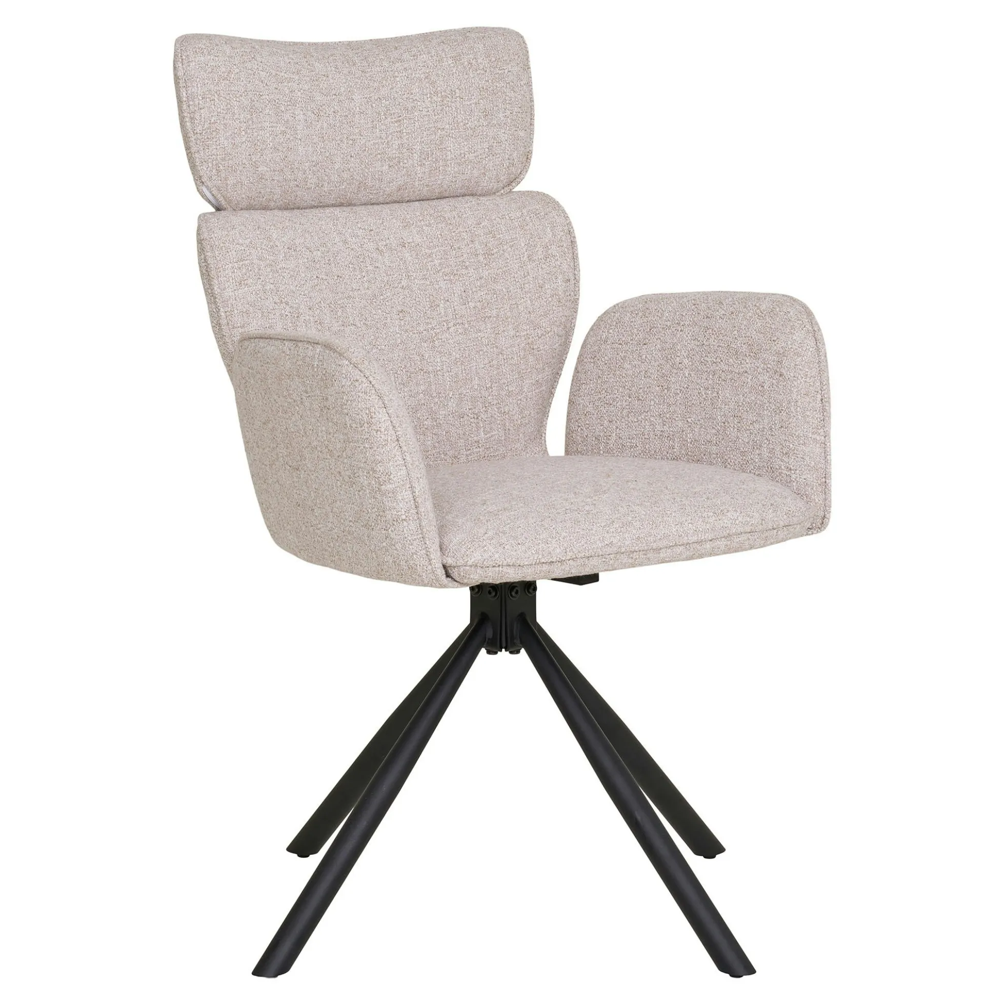 Chaise design beige avec appuie-tête et accoudoirs (lot de 2) BERLIN