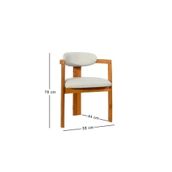 Chaise design écrue - dossier minimaliste (lot de 2) BOMA
