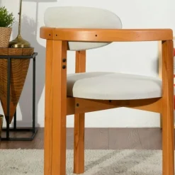 Chaise design écrue - dossier minimaliste (lot de 2) BOMA