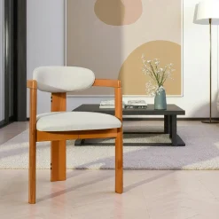 Chaise design écrue - dossier minimaliste (lot de 2) BOMA