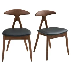 Chaise design en bois foncé (lot de 2) ESCARRILLA