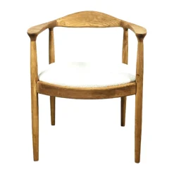 Chaise design en bouclette écrue PALERME