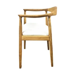 Chaise design en bouclette écrue PALERME