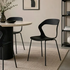 Chaise design noire en polypropylène (lot de 2) ALBA