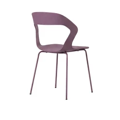 Chaise design prune en polypropylène (lot de 2) ALBA