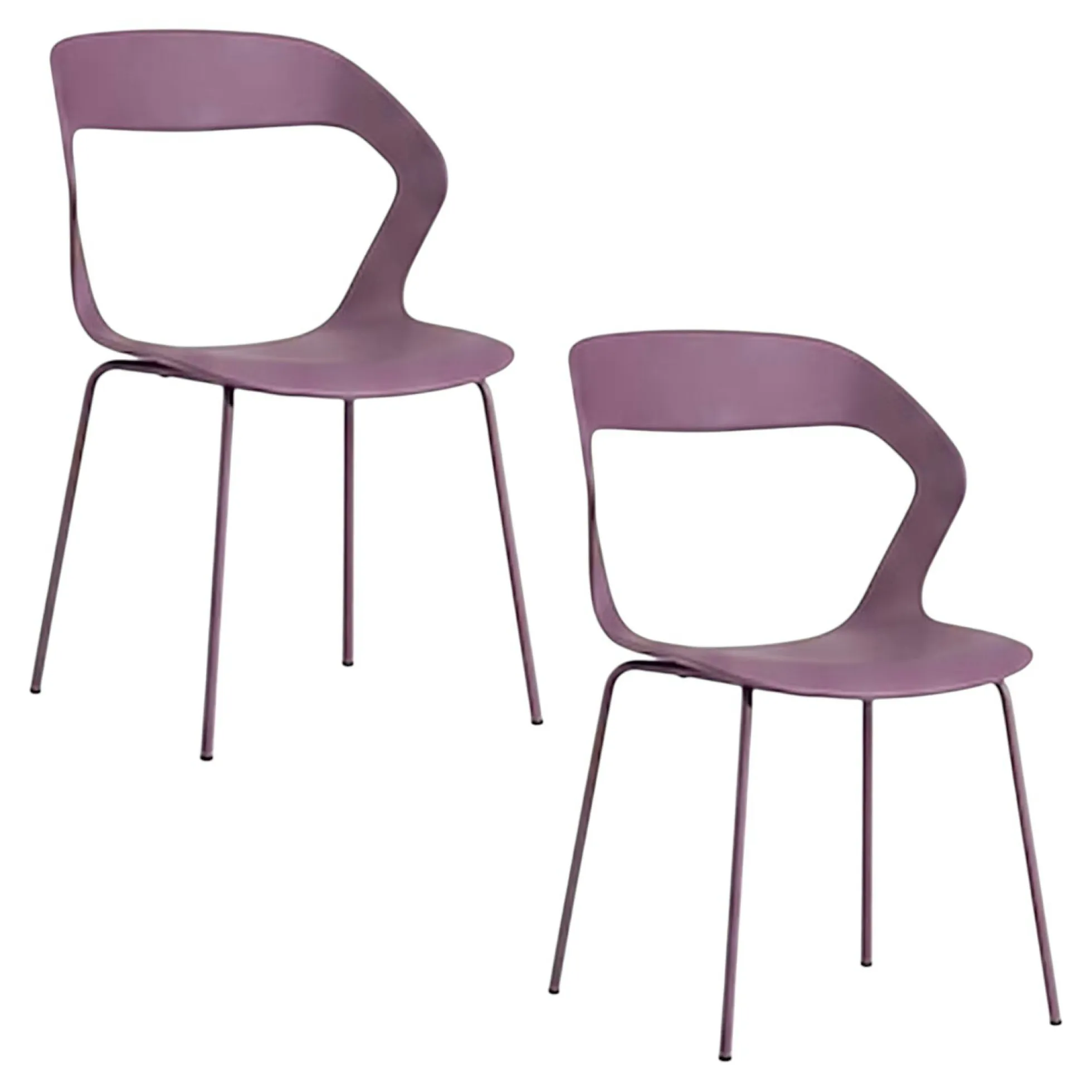 Chaise design prune en polypropylène (lot de 2) ALBA