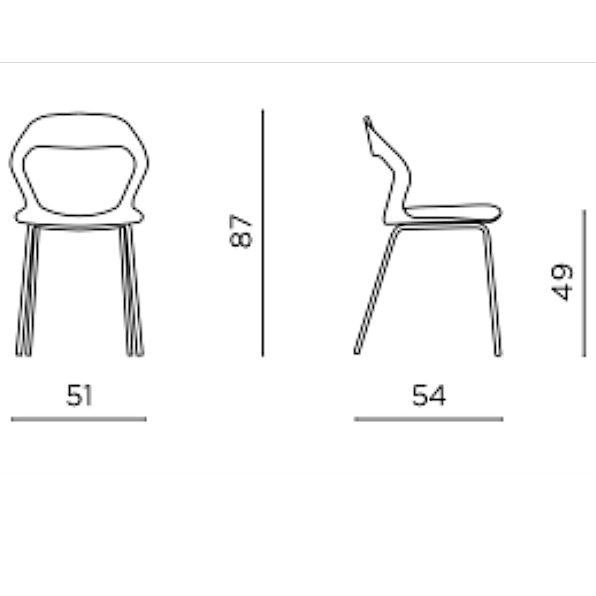Chaise design prune en polypropylène (lot de 2) ALBA