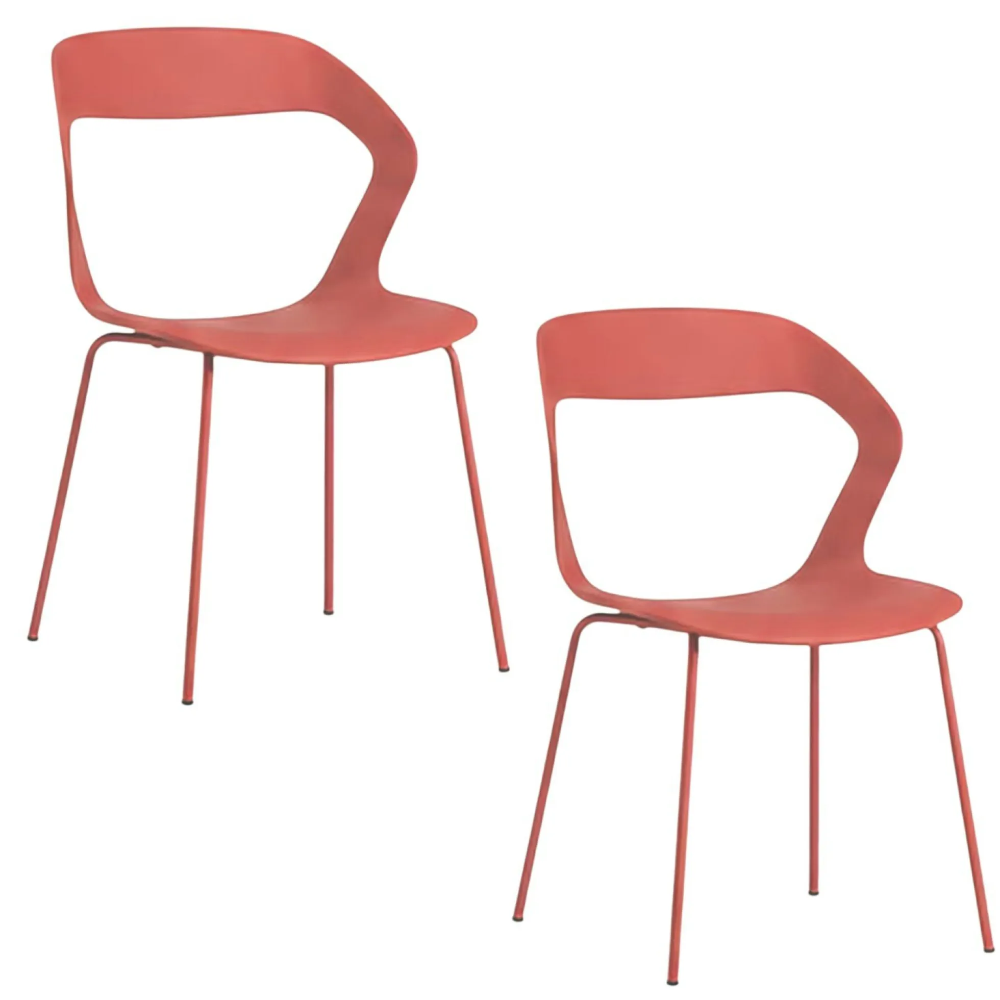 Chaise design terracotta en polypropylène (lot de 2) ALBA