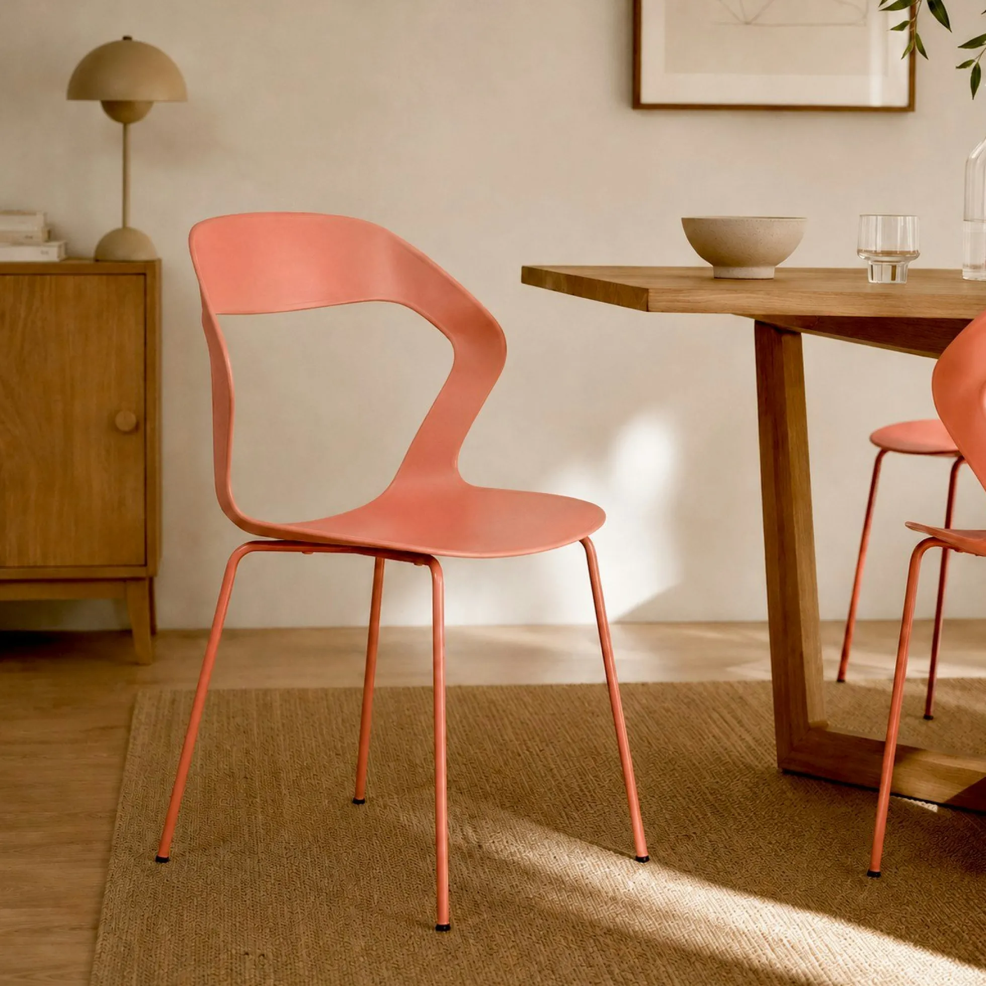 Chaise design terracotta en polypropylène (lot de 2) ALBA