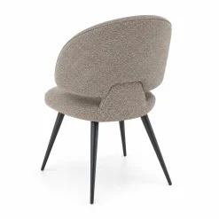 Chaise design tissu beige dossier arrondi (x2) LOMBARDIE