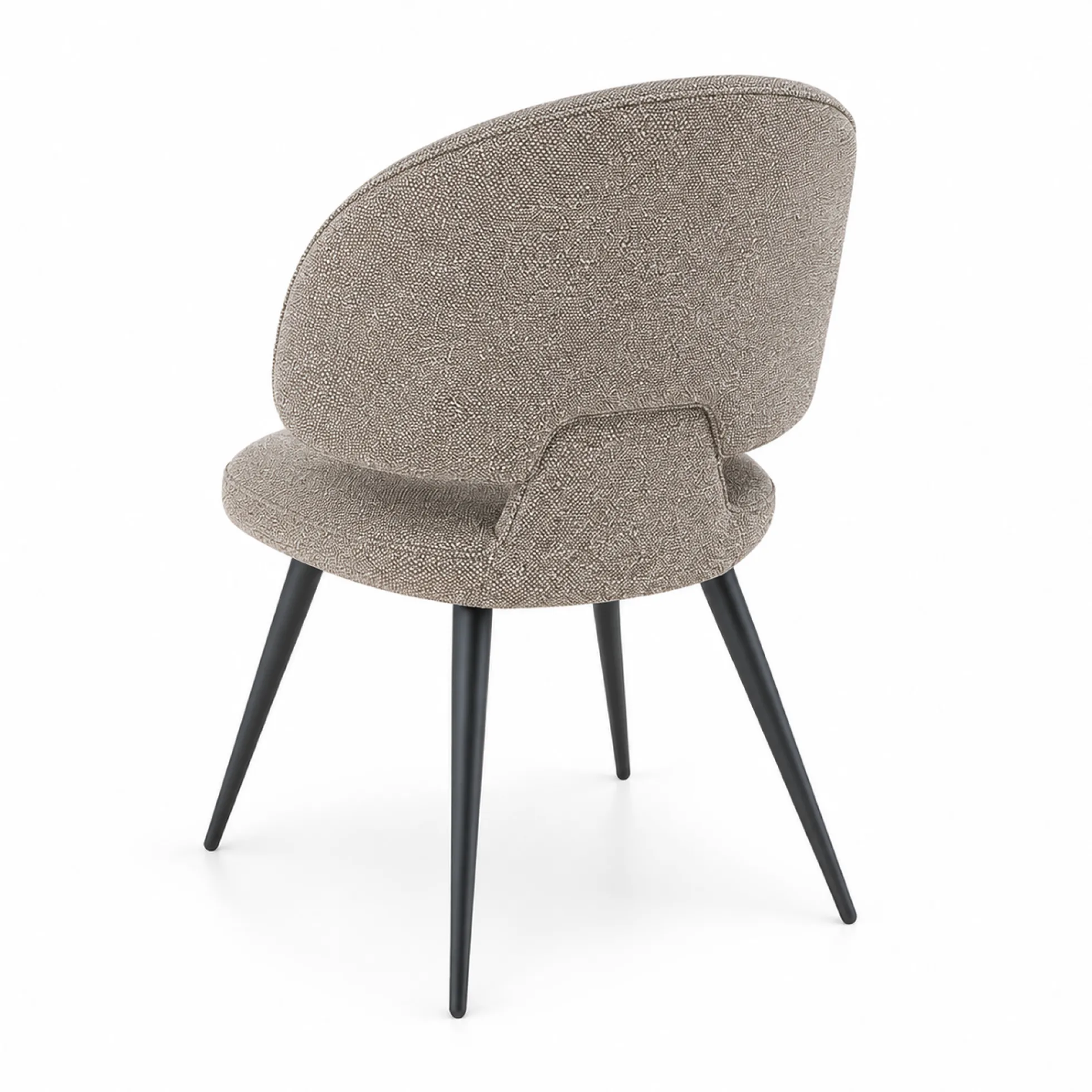Chaise design tissu beige dossier arrondi (x2) LOMBARDIE