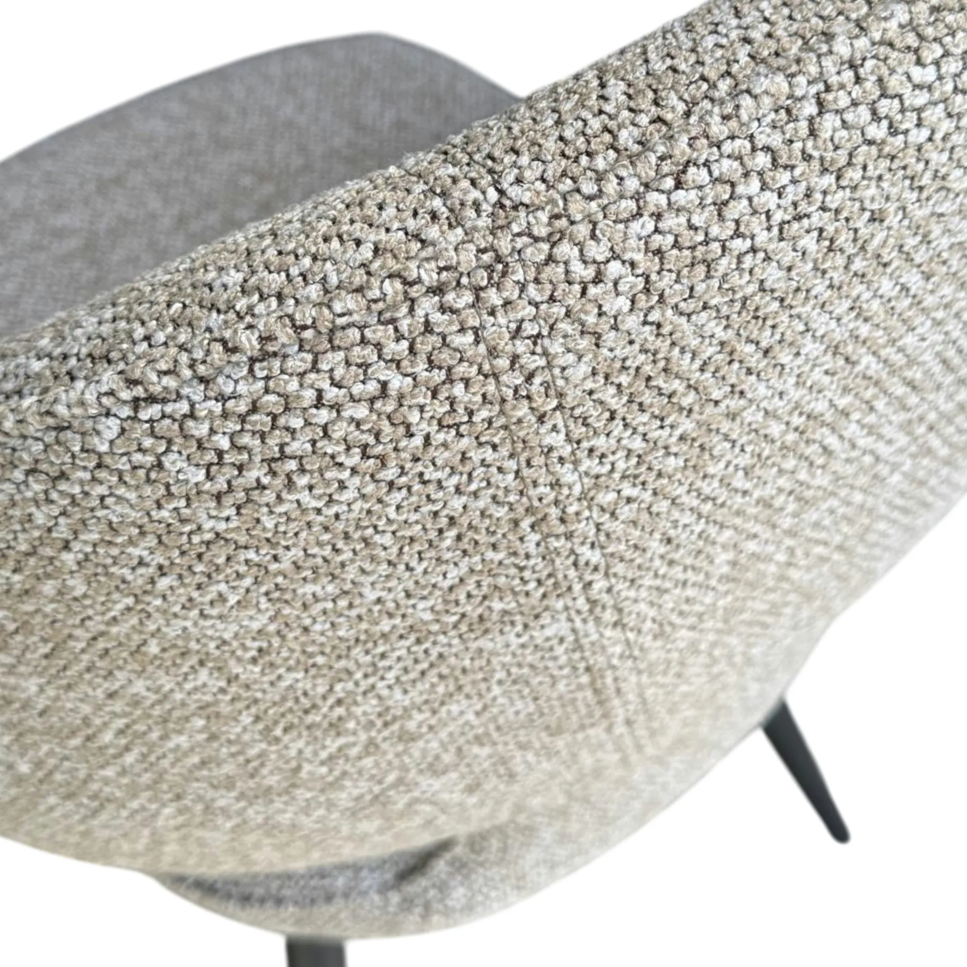 Chaise design tissu beige dossier arrondi (x2) LOMBARDIE