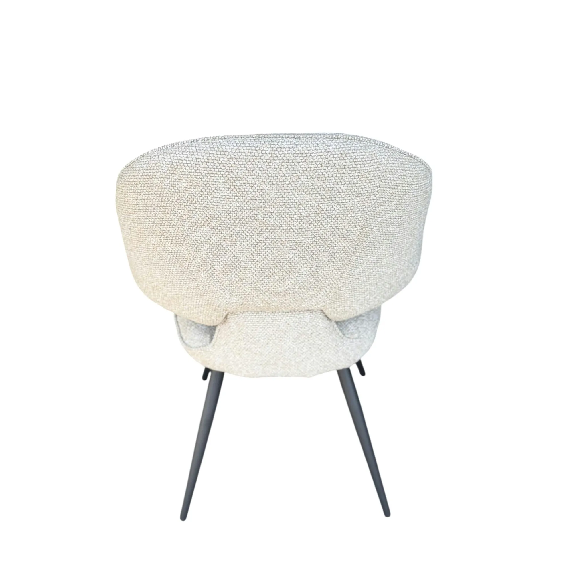 Chaise design tissu beige dossier arrondi (x2) LOMBARDIE