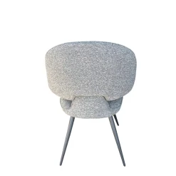 Chaise design tissu gris dossier arrondi (x2) LOMBARDIE