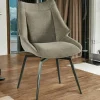 Chaise design tissu microfibre gris (lot de 2) IENA