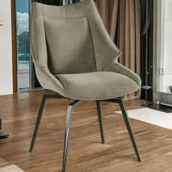 Chaise design tissu microfibre gris (lot de 2) IENA