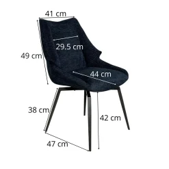 Chaise design tissu microfibre moutarde (lot de 2) IENA