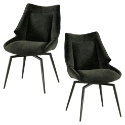 Chaise design tissu microfibre anthracite (lot de 2) IENA