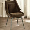 Chaise design tissu microfibre chocolat (lot de 2) IENA